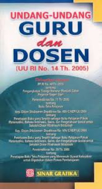 Undang-undang guru dan dosen (uu ri no. 14 th. 2005)